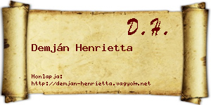 Demján Henrietta névjegykártya